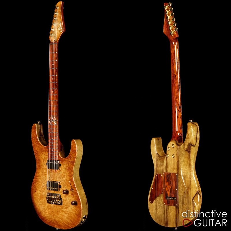 Suhr Custom Modern Distinctive Select #12 Black Limba / Cocobolo Waterfall Burl Natural Burst